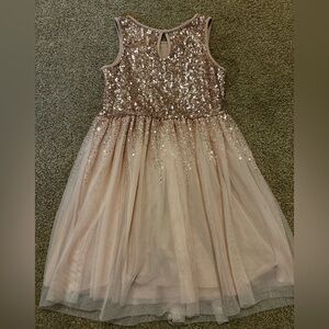 GAP Rose Gold Sequin Tulle Party Dress M